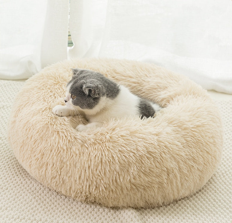 Round Donut Cat and Dog Cushion Bed 50cm