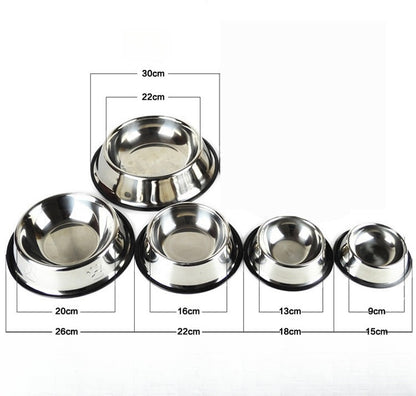 Stainless Steel Pet Dog Water And Food Bowl