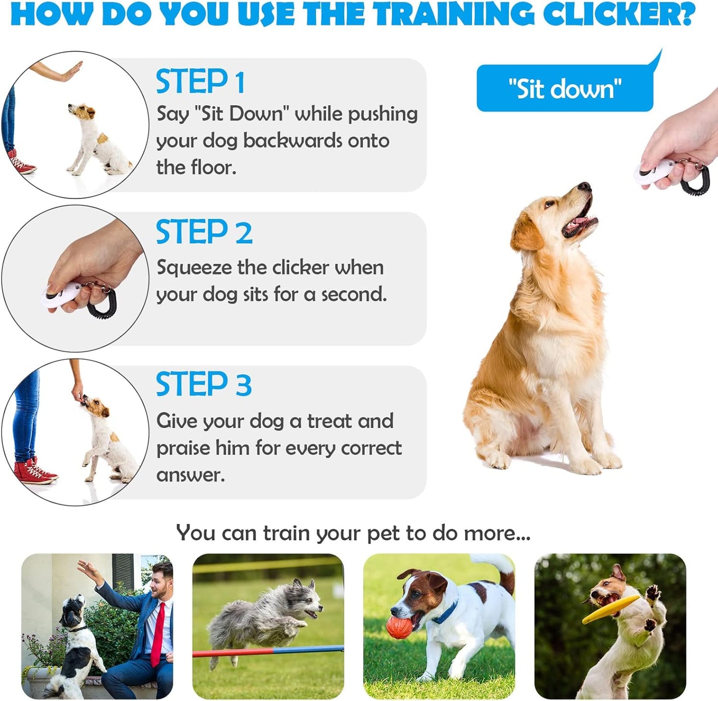 Pet Training Clicker with Wrist Strap - Dog Training Clickers