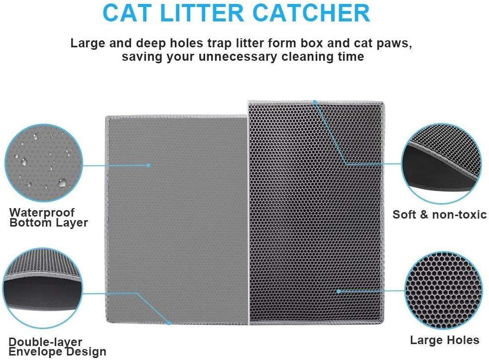 Cat Litter Mat Double Layer Waterproof Urine Proof Trapping Mat