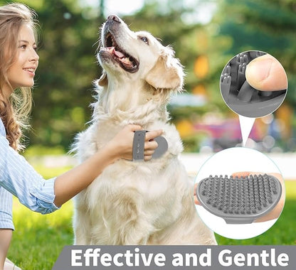 Dog Grooming Brush with Adjustable Ring Handle