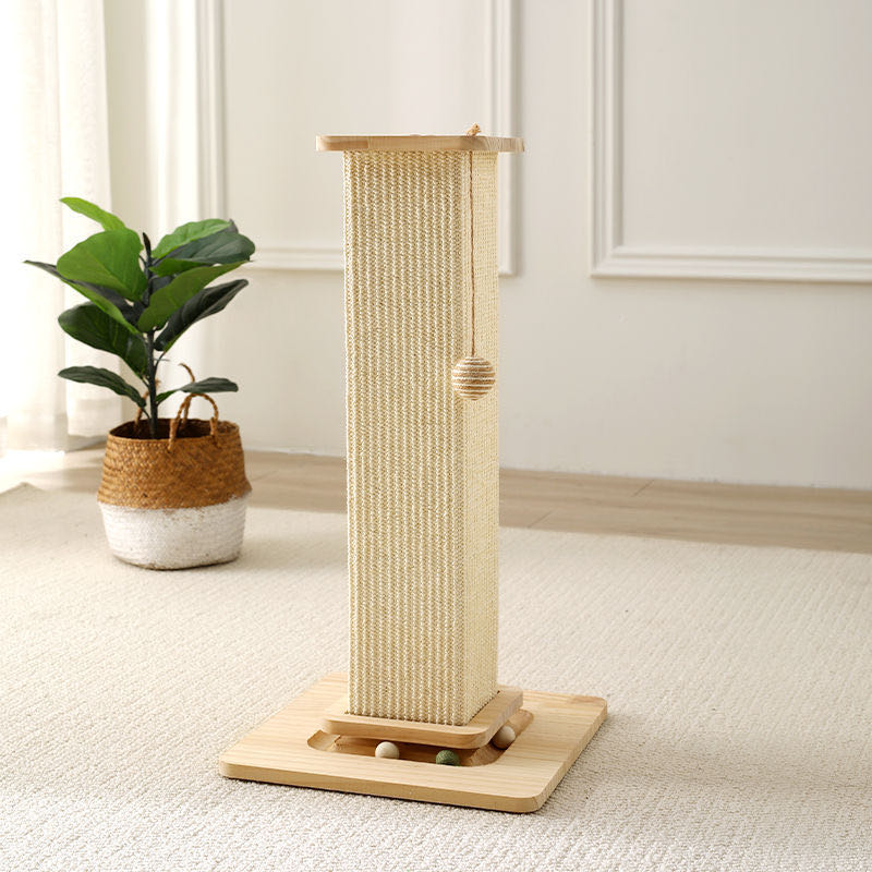 26 inch Tall Cat Scratching Post, Natural Sisal Cat Scratch